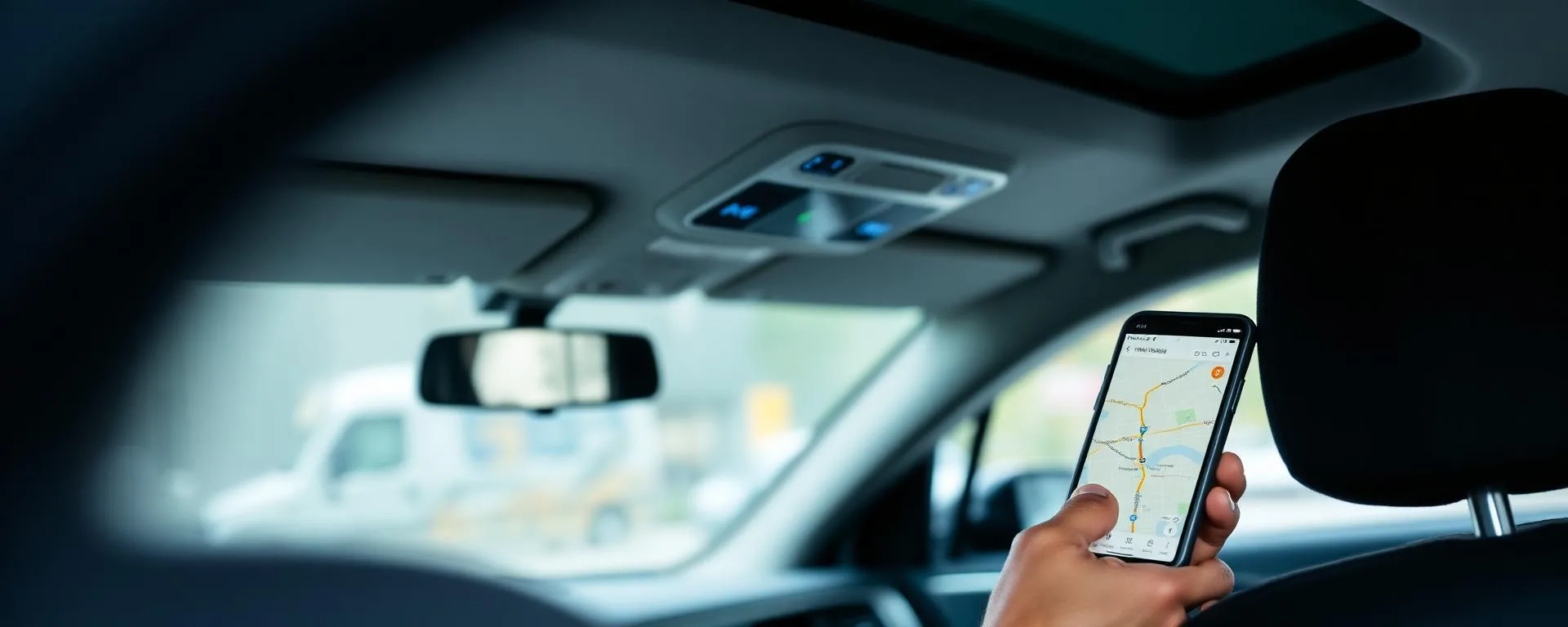Driver app showing a new trip request, navigation button and driver earnings
